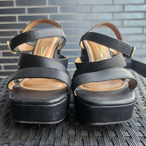 Vizzano Women's 5 Inch Platform Strap Sandal with Gold Buckle Accent Size 9 - Picture 3 of 12